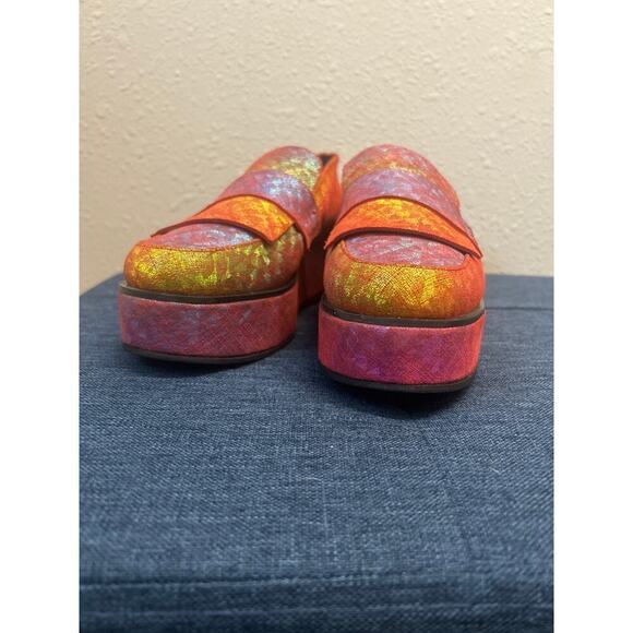 House of Holland Iridescent Rainbow Platform Loafers Women’s Size 6.5 / 37 - Picture 3 of 9